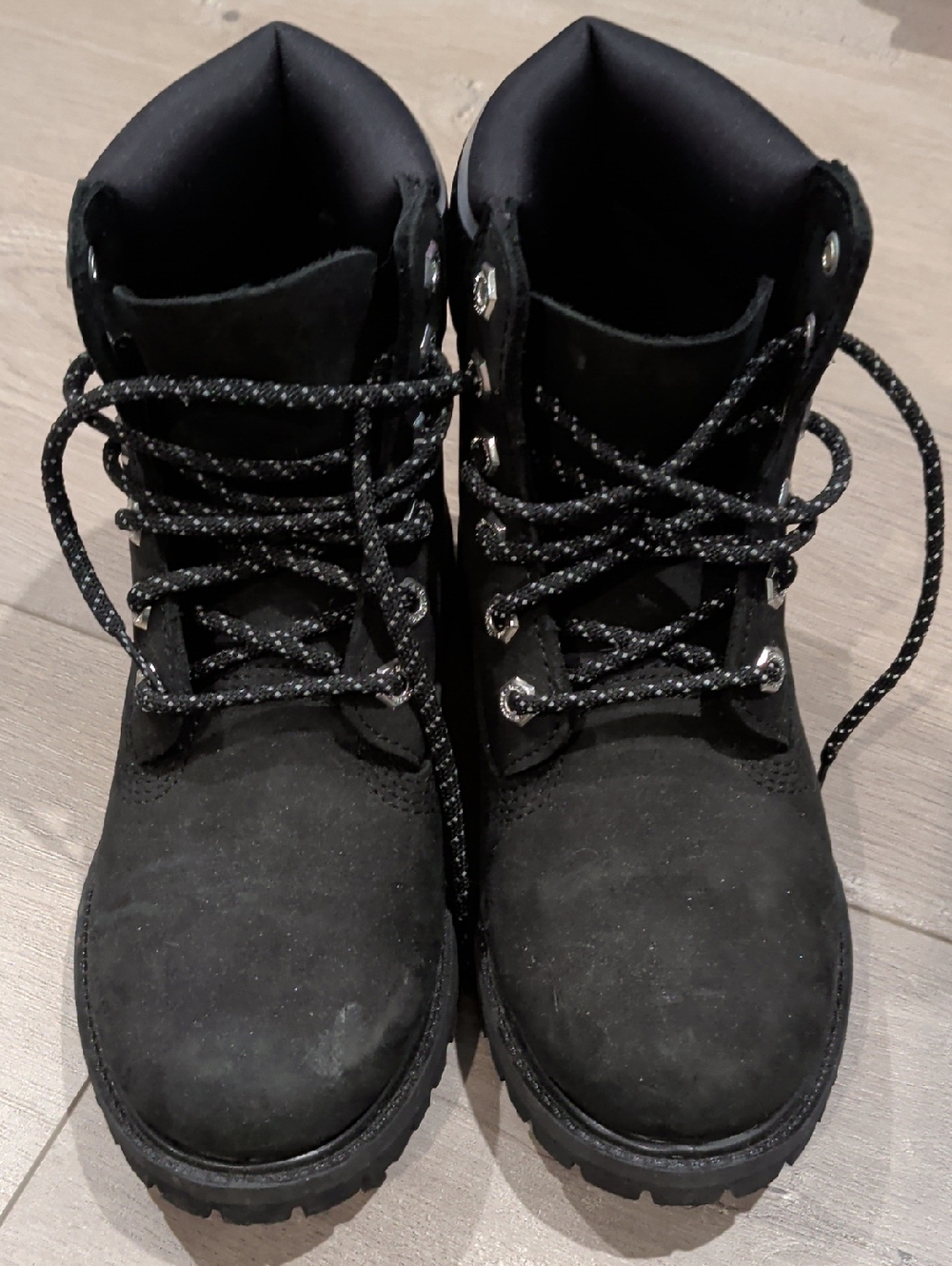 Black Timberland Lace-Up Suede Combat Boots